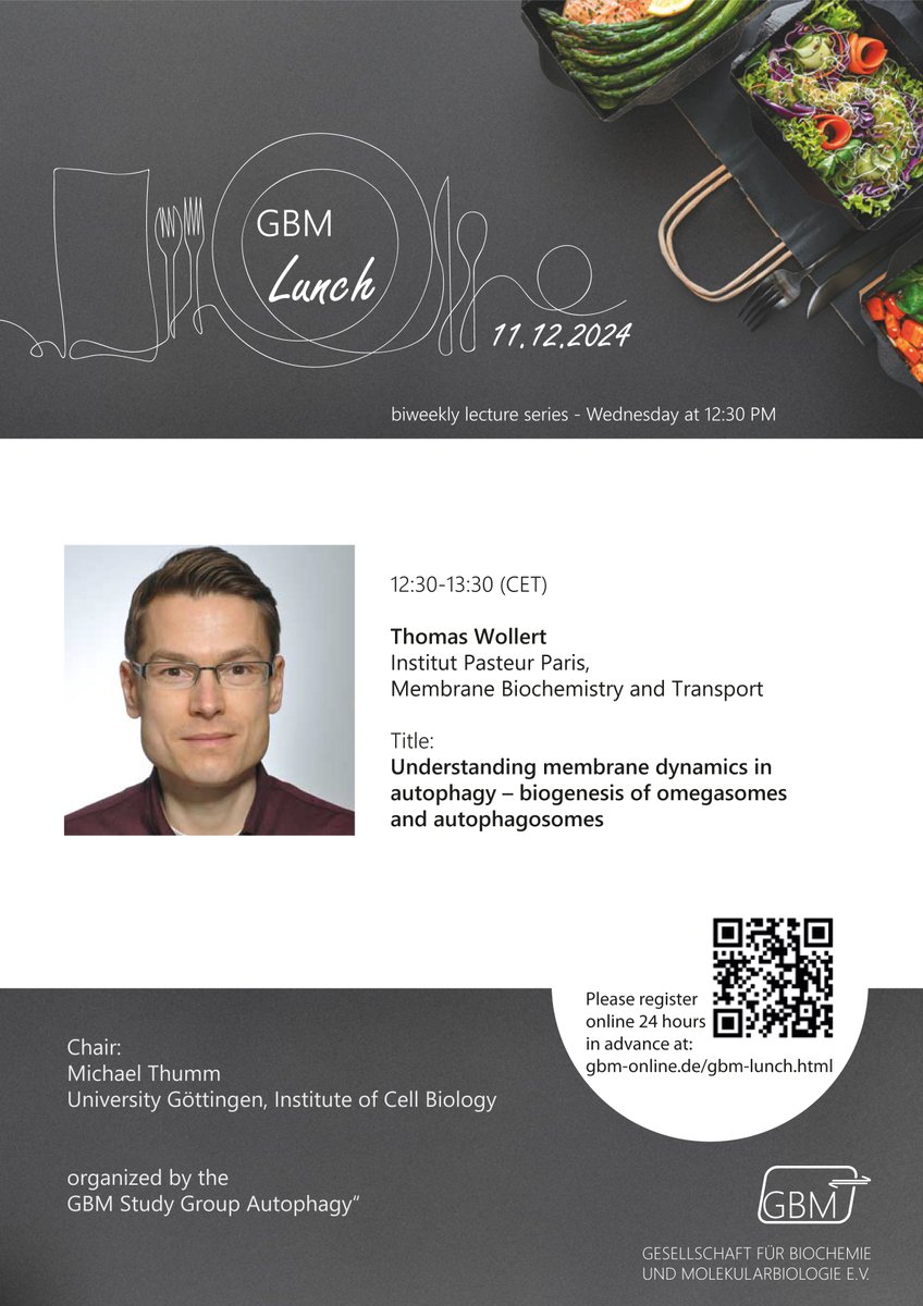 GBM e.V. (@gbm_ev) on Twitter photo Save the date: #GBMLunch on Dec. 11 at 12:30 p.m., organized by Michael Thumm from <a href="/uniGoettingen/">Uni Göttingen</a>, #GBM Study Group #Autophagy", speaker: <a href="/ThomasWollert/">Thomas Wollert</a> from <a href="/institutpasteur/">Institut Pasteur, since 1887</a> Save the date: #GBMLunch on Dec. 11 at 12:30 p.m., organized by Michael Thumm from <a href="/uniGoettingen/">Uni Göttingen</a>, #GBM Study Group #Autophagy", speaker: <a href="/ThomasWollert/">Thomas Wollert</a> from <a href="/institutpasteur/">Institut Pasteur, since 1887</a>
