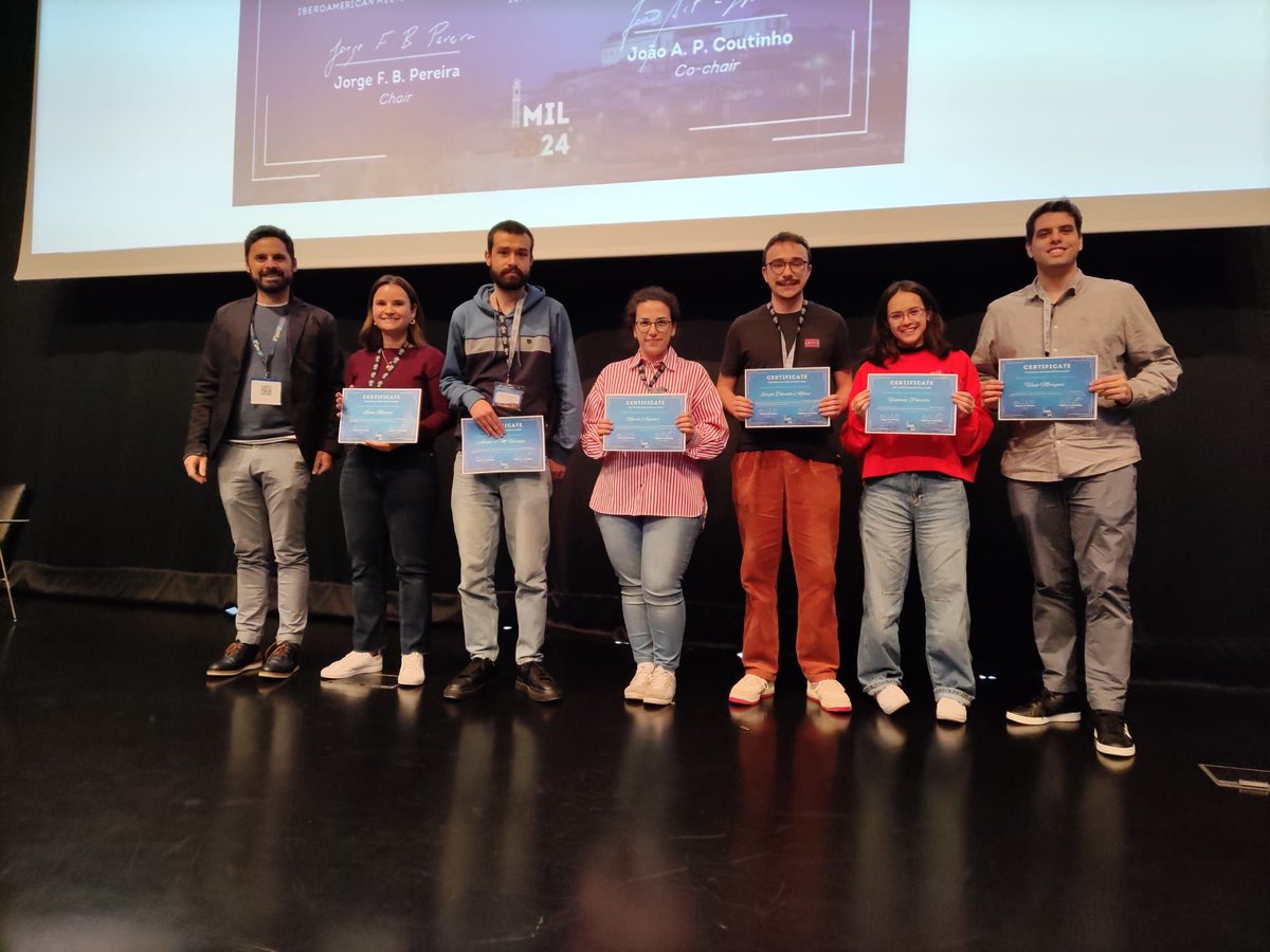cqe_lisboa's tweet photo. Hugo Marques received an honorable mention for best poster and Lois Morandeira won the award for best flash presentation at the 7th Edition of the Iberoamerican Meeting on Ionic Liquids (IMIL 2024), held at the University of Coimbra from November 20 to 22, 2024. https://t.co/HUGp3oinVl