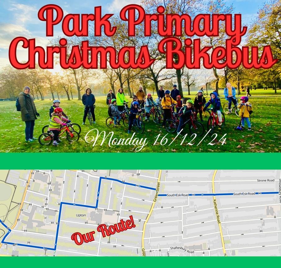 NewhamCyclists's tweet photo. We'll be supporting kids &amp; parents at Park Primary who'll be running their school Bike Bus on Monday 16th December, with an extended loop to celebrate Christmas and the new #WestHamPark LTN 🚸🚲🎄 Meeting point corner of South Esk Rd/Shrewsbury Road, 8am, bring Xmas lights! https://t.co/i04UE555EU