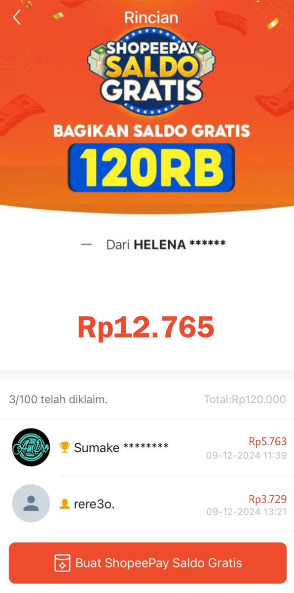 💚 guyss, sender baru aja dapet saldo gratis dari app ShopeePay! 😍 ada yang nemu link saldo gratis jg gak? Pada dapet berapa nih? Kayanya lucu jg ya bagi-bagi saldo ke temen tuh cobain dehhh