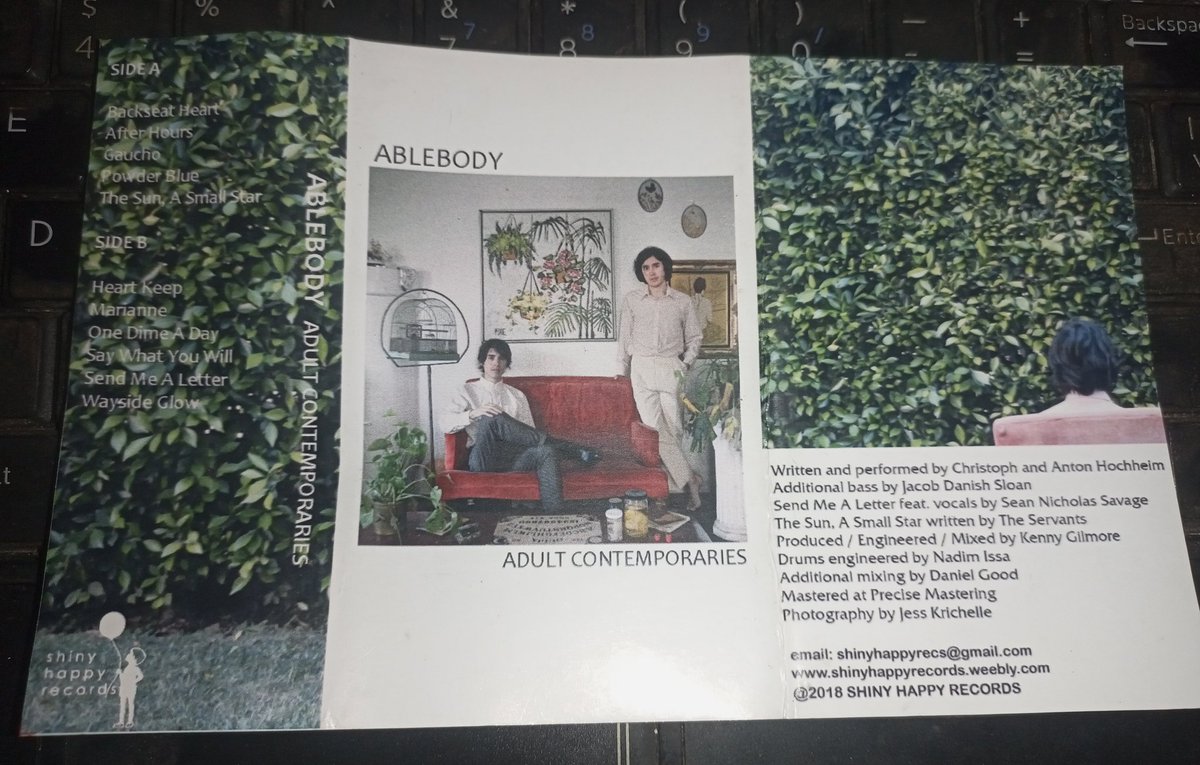 Cinekvlt's tweet photo. WTS Kaset Ablebody - Adult Contemporaries (75k)
Projectan duo Hocheim (Christoph Hocheim and Anton Hocheim).
Anton Hocheim (Beach Fossils) Christoph Hocheim (The Pains Of Being Pure At Heart) #Menjual #Mendompleng
Kondisi Mulus, aman. https://t.co/Ug7NNRfGdh