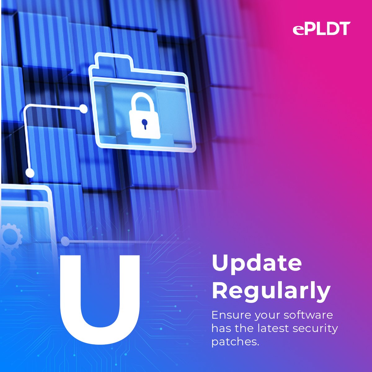 ePLDT's tweet image. How can you stay safe online?

Remember to PUSH! 

These simple steps can mean the difference between staying safe and falling prey to cyber attacks.​
​
#ePLDTElevatingTechWithYou ​
#Cybersecurity 
#CyberTips 
#OnlineProtection