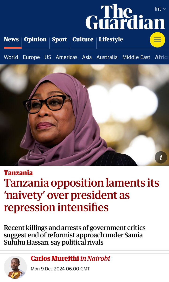 Sativa255's tweet photo. Gazeti la The Guardian @guardian  nchini UINGEREZA limechapisha habari ya MADUDU YA SAMIA.

Sakata langu la KUTEKWA limeandikwa pia humo. Chukua muda wako kajisomee. Kwakuwa SERIAKALI yetu SIKIVU inafungua NCHI kajionee nchi ilivyofunguliwa humo.

SAFI KABISA.

Link: https://t.co/n4SFDVBtvX

REPOST 200🔥🔥