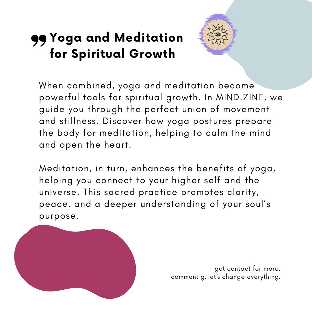 spiritu_pedia's tweet photo. Connect with your higher self through yoga and meditation. 
Together, they create a path for spiritual growth and self-discovery. 
Explore how these two practices can elevate your spiritual journey with MIND.ZINE. https://t.co/PAULKhH16D
