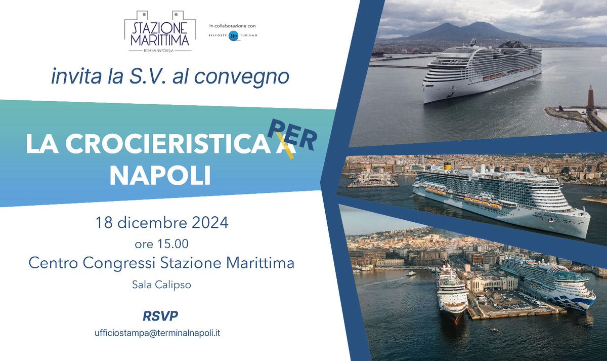 Risposte Turismo (@risposteturismo) on Twitter photo ๐ขMercoledรฌ 18 dicembre, a partire dalle ore 15.00, verrร presentato a Napoli il lavoro di ricerca realizzato da <a href="/RisposteTurismo/">Risposte Turismo</a> per <a href="/Terminal_Napoli/">Terminal Napoli</a> , "La crocieristica come risorsa per il territorio".
Riserva il tuo postoโก๏ธ risposteturismo.it/rt_per_terminaโฆ ๐ขMercoledรฌ 18 dicembre, a partire dalle ore 15.00, verrร presentato a Napoli il lavoro di ricerca realizzato da <a href="/RisposteTurismo/">Risposte Turismo</a> per <a href="/Terminal_Napoli/">Terminal Napoli</a> , "La crocieristica come risorsa per il territorio".
Riserva il tuo postoโก๏ธ risposteturismo.it/rt_per_terminaโฆ