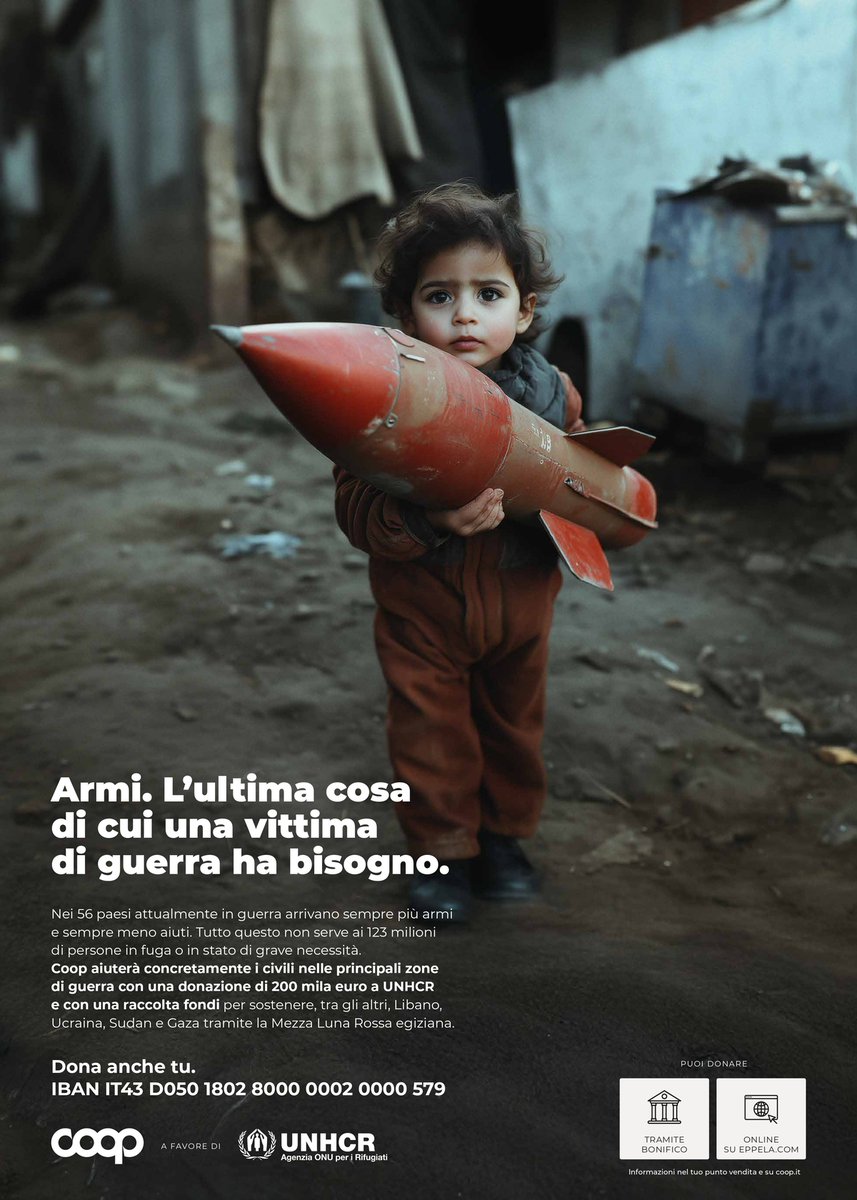 AIUTI PER LE POPOLAZIONI CIVILI NEI TEATRI DI GUERRA. Al via dal 9 dicembre e fino al 9 gennaio “Coop for Refugees”, la campagna di raccolta fondi promossa da Coop per portare un aiuto immediato ai civili in fuga dalla guerra. foodaffairs.it/2024/12/09/aiu…