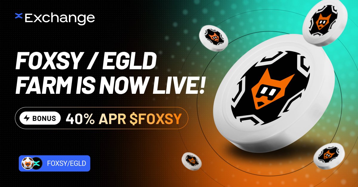 Hello #foxfrens 💙🦊💙, let’s play the game to the next level, the FOXSY / EGLD farm is now LIVE! 🌱📈

<a href="/PulsarMvX/">Pulsar MVX</a> send 5000 FOXSY to 1000 reactions

Join FOXSY / EGLD farm on <a href="/xExchangeApp/">xExchange ⚡</a> right now and start earning a juicy bonus 🤑 of 40% APR in FOXSY on top of XMEX rewards!