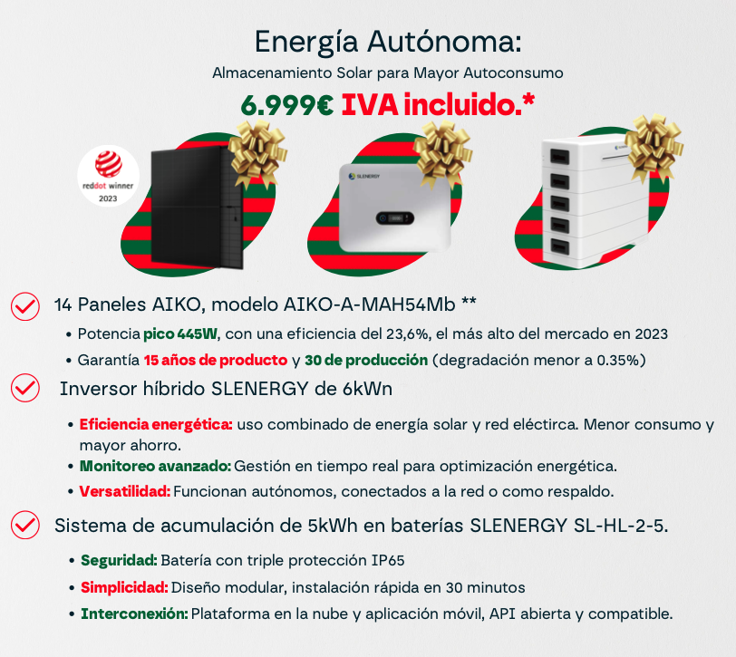 En colaboración con <a href="/neoluxenergy/">Neolux Energy</a> traigo una oferta para dejar de pagar tanto por la luz en 2025, pero está limitado a 50 unidades. 

14 Paneles fotovoltáicas
Inversor de 6kW
Batería de 5kWh

6.999€ con instalación incluida!

➡️ bit.ly/neotodos ⬅️