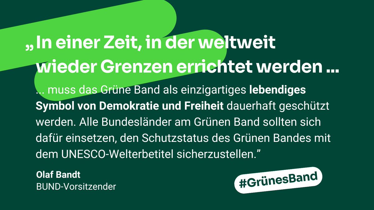 35 Jahre #GrünesBand - 35 Jahre für Naturschutz, Geschichte u. europäische Zusammenarbeit! 🎉 Deutschlands größter Biotopverbund soll dauerhaft u. lückenlos als Nationales Naturmonument geschützt - u. schließlich UNESCO #Welterbe werden: bund.net/themen/aktuell…