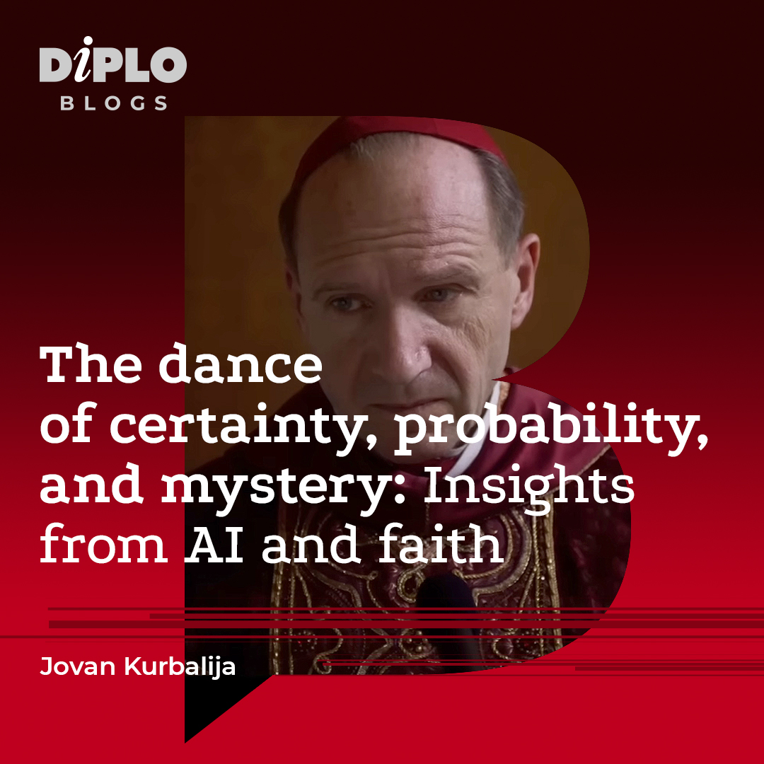 DiplomacyEdu's tweet photo. What can AI’s probabilistic nature teach us about doubt, faith, and governance?
Jovan Kurbalija explains this captivating triangle of concepts in his latest blog! 🚀🔗
➡️ https://t.co/tIuEN6qY0g
.
.
#DiploBlogs #DiploFaculty #AI #ArtificialIntelligence #AIInsights #Governance #FaithAndAI #Innovation #AIThinking #Technology #FutureOfAI #CriticalThinking
@jovankurbalija