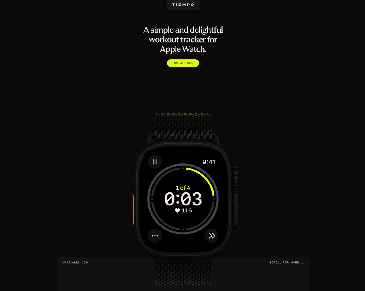 supaheroio's tweet photo. Tiempo website hero section. @_tiempoapp

A simple, delightful workout timer. https://t.co/ozWtf2OnM8