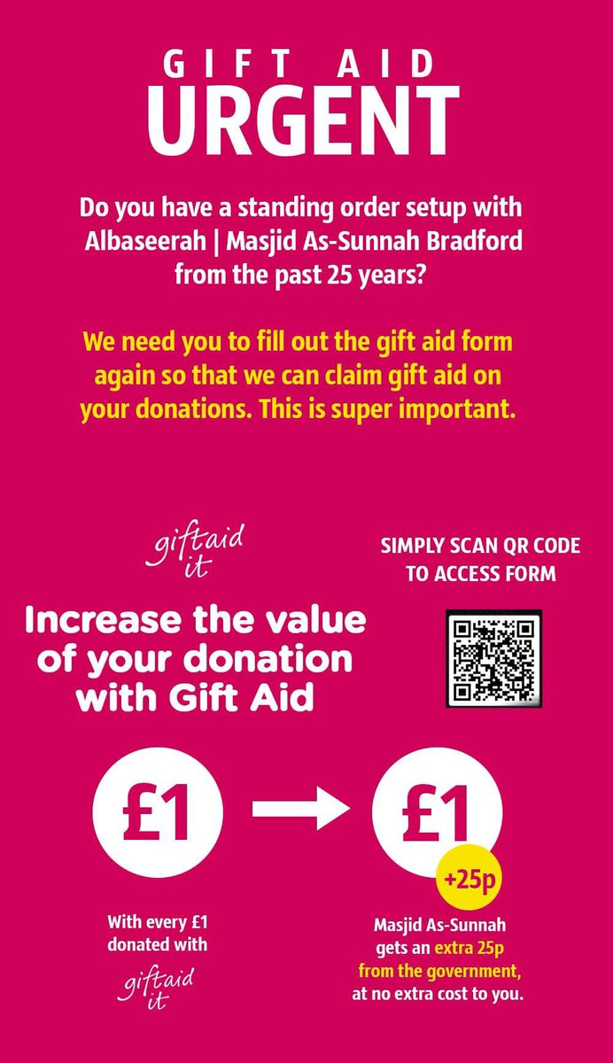 If you’re a taxpayer and a regular donor, don’t forget to complete the Gift Aid form! 

Scan the QR code to help us claim back your tax as Gift Aid – making your donation go even further!