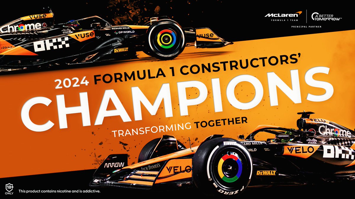 Huge congratulations to our partners at <a href="/McLarenF1/">McLaren</a> Team on securing a phenomenal first place in the F1 Constructors’ Championship!

#McLarenF1 #ConstructorsChampion