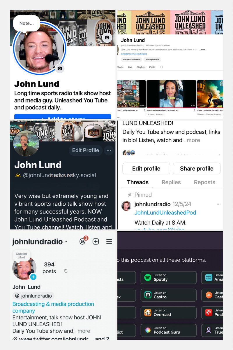 JohnLundRadio's tweet image. Where to find me: (Unless you’re the police or the IRS)
#JohnLundUnleashed #Subscribe
You Tube: youtube.com/@JohnLundUnlea…
Podcast: rss.com/podcasts/john-…
Blue Sky: bsky.app/profile/johnlu…
Facebook: facebook.com/profile.php?id…
Instagram: instagram.com/johnlundradio/…
Threads:…