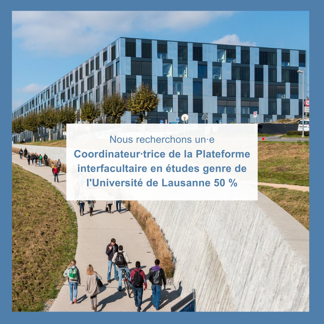 Faculté des SSP - UNIL (inactif) (@sspunil) on Twitter photo 📢La Faculté de sciences sociales et politiques met au concours le poste de coordinateur·trice de la Plateforme interfacultaire en études genre de l’<a href="/unil/">Université de Lausanne</a>.
📝Délai de postulation : 20.12.2024
▶️En savoir plus : bit.ly/3DfDLlQ 📢La Faculté de sciences sociales et politiques met au concours le poste de coordinateur·trice de la Plateforme interfacultaire en études genre de l’<a href="/unil/">Université de Lausanne</a>.
📝Délai de postulation : 20.12.2024
▶️En savoir plus : bit.ly/3DfDLlQ