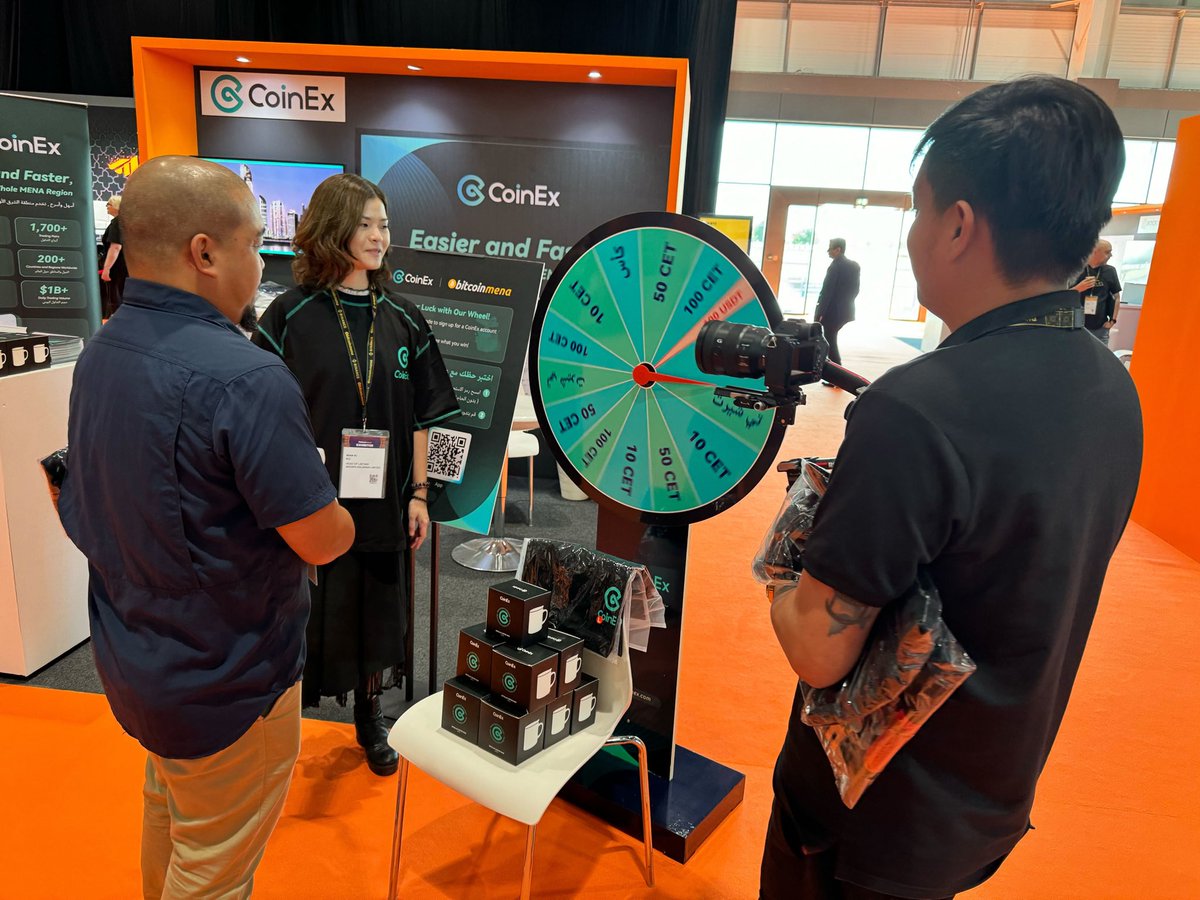 CoinexArabic's tweet photo. 🔥 فعاليات CoinEx في معرض #StepIn_BitcoinMena مستمرة!
📸 استمتعوا بأجواء التفاعل في جناحنا، اختبروا حظكم مع عجلة الحظ، واربحوا جوائز مميزة!
🎁 اكتشفوا منتجات CoinEx الحصرية وتعرفوا على كل جديد في عالم العملات الرقمية!
#CoinEx #BitcoinMena #CryptoMENA #تداول_أسهل #عملات_رقمية https://t.co/FchPUruJ68