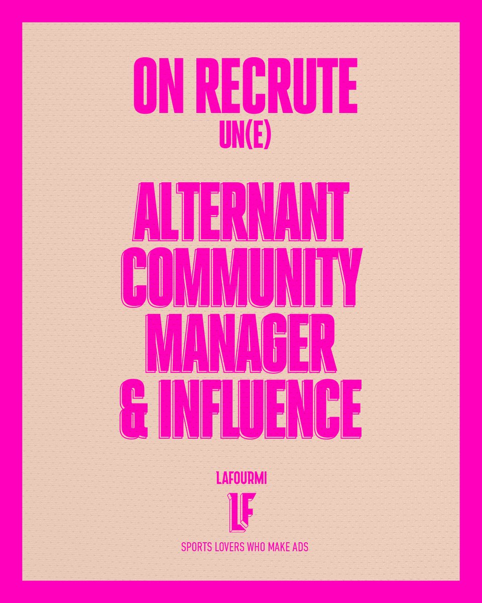 #JOBALERT 🚨

On recrute un.e Community Manager &amp; Influence en alternance !

Tu es passionné.e par le social media, le sport, la création de contenu et l’influence ? C’est peut-être toi qu’on cherche !
👉 Postule ici : lafourmi.biz/fr/careers/com…

#alternance