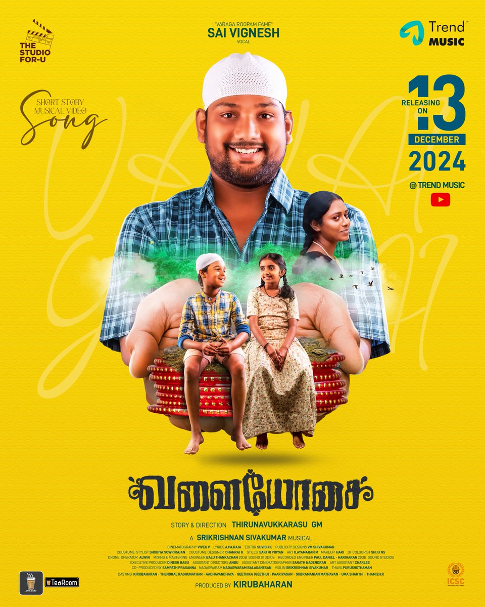 Love is in the air 🤍 and on this album  🎼  The first look is here !!

#வளையோசை Music Video First Look is here !!

Director : <a href="/thiru_vishnu/">Thiru Arasu</a>
Staring : <a href="/kirubaharan24/">Kirubaharan</a> #ThendralRaghunathan
Musical Director : <a href="/krishvvs/">Srikrishnan</a>

#ValaiyosaiMusicVideo #Valaiyosai #TrendMusic