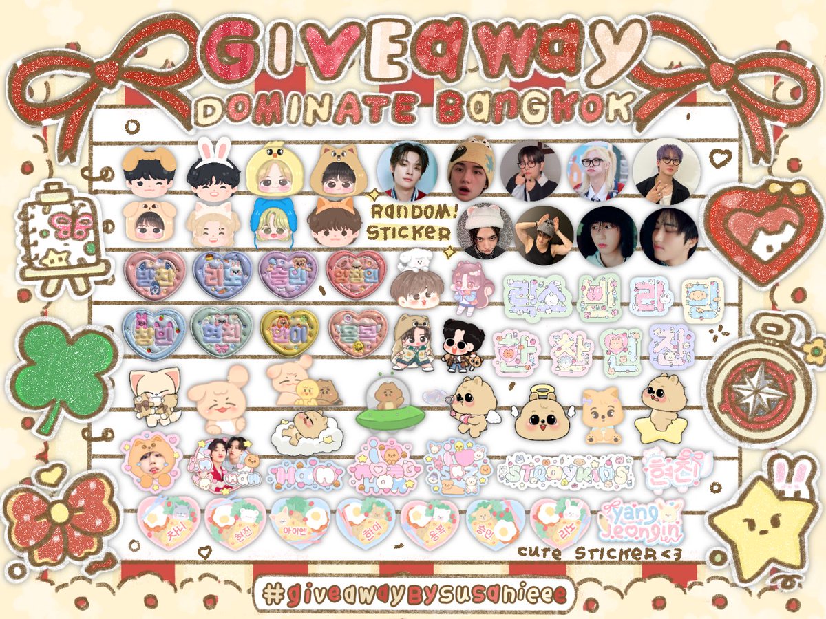 susanieee's tweet photo. Stray Kids World Tour <dominATE BANGKOK>  
—𝓰𝓲𝓿𝓮𝓪𝔀𝓪𝔂 𝓹𝓪𝓻𝓽 8 જ⁀➴ (LAST)

🧸 STICKERS
🍎 A6
🍎 SET 1 / SET 2
🍎 RANDOM✨✨

🥠Date : 14/12/24
📍National Stadium
⏱️Time : TBA

#dominATE_BKK #SKZinBKK 
#dominATE_BANGKOK
#giveawaybysusanieee #RT https://t.co/LlpPXPR9yB