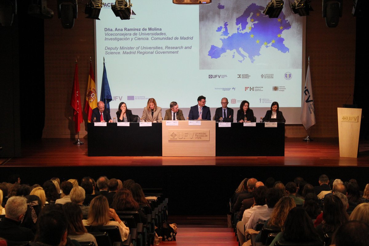 ufvmadrid's tweet photo. La #UFV ha acogido el acto inaugural de la Alianza Europea ACE²-EU, un proyecto cofinanciado por el Programa Erasmus+ de la Unión Europea que une a nueve universidades de toda Europa para transformar la educación superior a través de la innovación y la sostenibilidad. https://t.co/HENewoXbZn