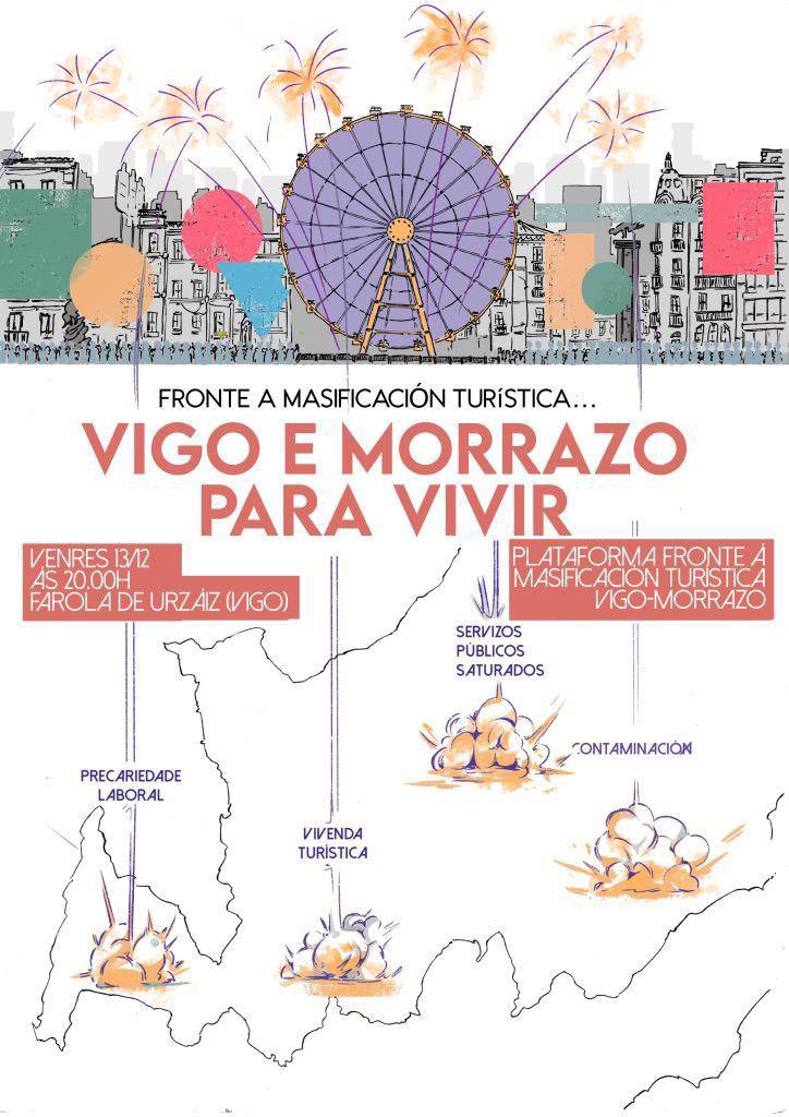 O turismo só enriquece a uns poucos, precariza a todas e vende noso territorio. O turismo empobrece e explota. Vémonos o 13/12 ás 20h na Farola de Urzáiz! #TurismoMasificadoEmpobrece #NonTuristificacionVigoMorrazo #VigoMorrazoParaVivir