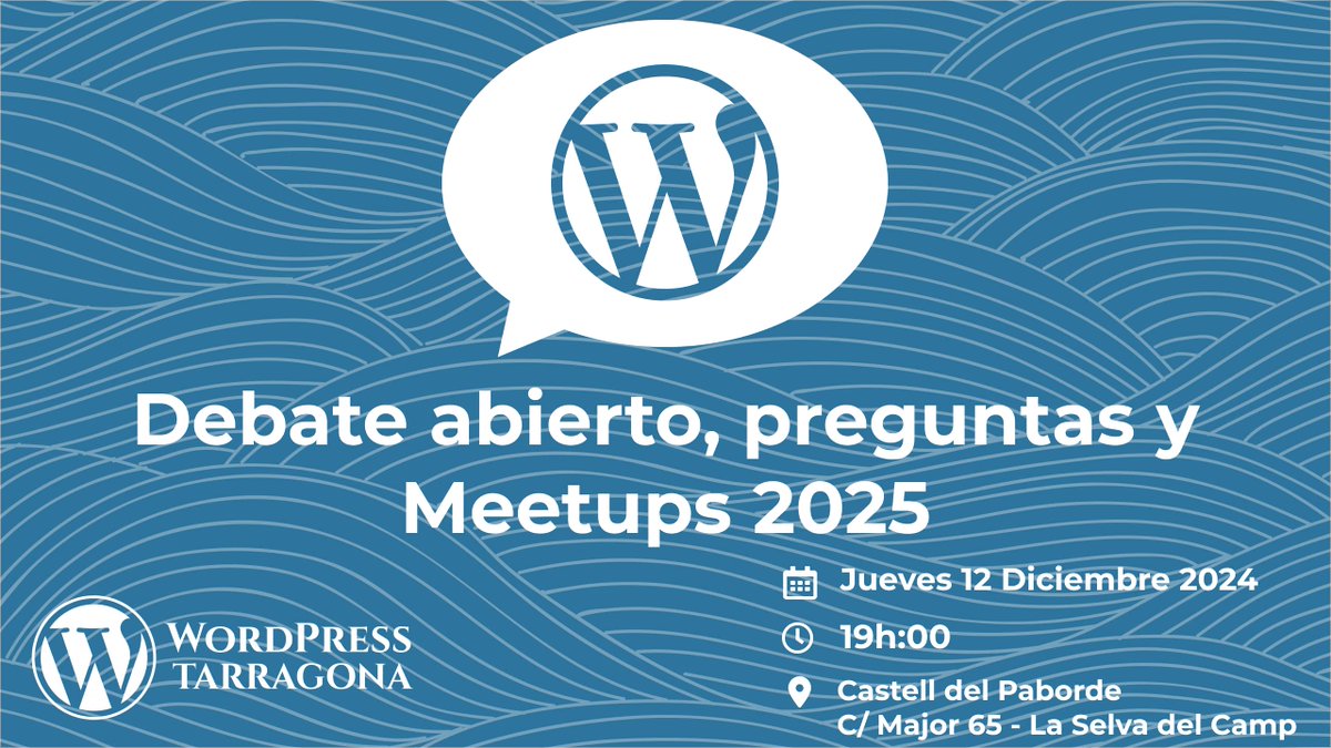 _viobru_'s tweet photo. ¡Esta semana tenemos Meetup en WordPress Tarragona! - https://t.co/DceaYeXOWD https://t.co/yEpP2rUwAa