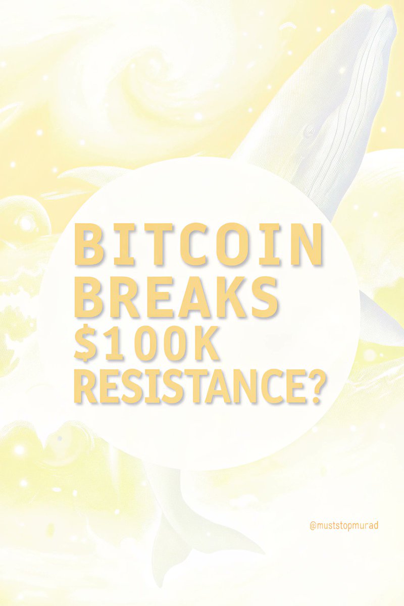 realmemesmith's tweet photo. 1/2: 🚀 Bitcoin at a Crossroads! 🔑 BTC faces critical $100K resistance. 📈 Watch for bullish momentum or bearish rejection! Watch | $BTC | Positive | #Bitcoin #CryptoAnalysis #TradingStrategy #MarketInsights #WhaleWatching Source: https://t.co/LAR8WRz2wc