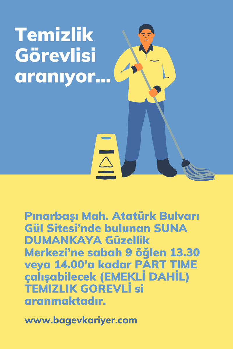 "Temizlik Görevlisi" aranıyor... 

bagevkariyer.com