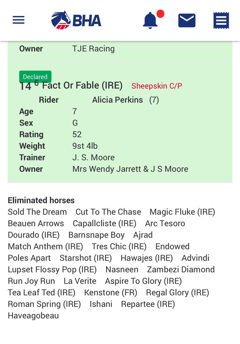 Eliminations for 1 race at Kempton. Say’s
there’s a need for so called ‘low level racing’. (Providing jobs for the whole industry.)
Moreover, there’s lots of owners who love their horses and their racing. And everyone wants rid of it? Good luck! <a href="/OwnersforOwners/">Jon Hughes</a> <a href="/RacehorseOwners/">Racehorse Owners Association</a>