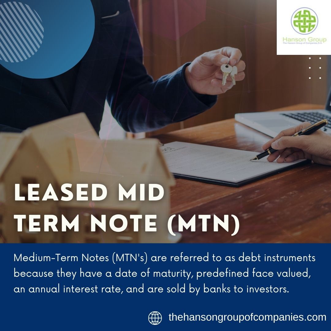 GroupHanson's tweet image. Elevate Your Investment Strategy with Leased Mid-Term Notes (MTNs). Unlock the potential of Leased Medium-Term Notes (MTNs) with The Hanson Group of Companies: shorturl.at/QZgHS
#leasedmtn #mediumtermnotes #InvestmentSolutions #financialinstruments #hansongroup