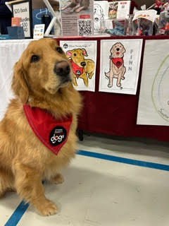 MsLewislearners's tweet photo. Reflecting on Saturday's @StJamesPCouncil Christmas Market with appreciation. So grateful to Finn & Kaos with their owners Lorraine & Debra. Thank you, Mr. Mosley for your business mentoring & to all that helped us support #ottawatherapydogs #ocsbSEP @StJamesOCSB #ocsbBeCommunity https://t.co/Le0D1zeDPw