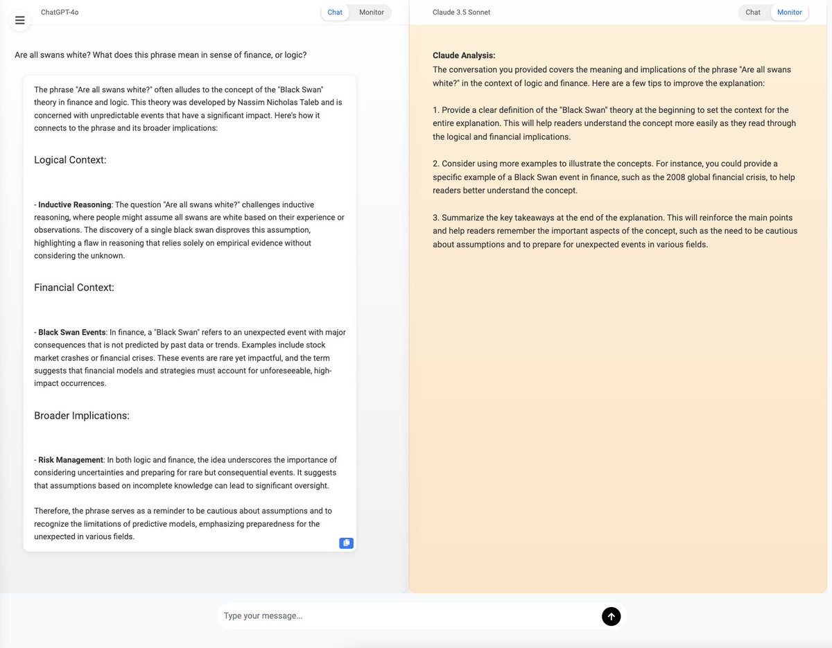 ai_multiplechat's tweet photo. Experience MultipleChat – Where Diverse Insights Lead to Superior Results #AI #MultipleChat #ChatGPT #Claude https://t.co/3NNWcCCQP6