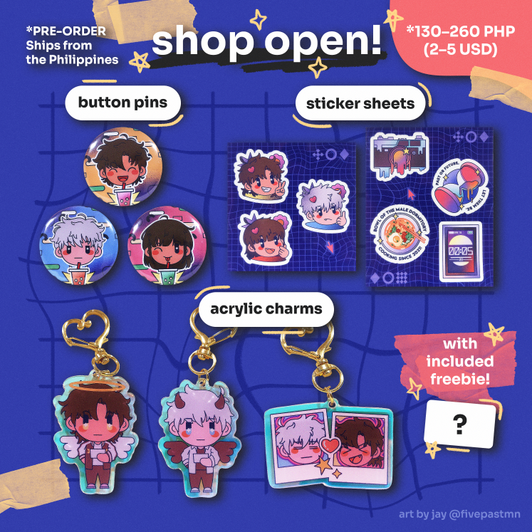 fivepastmn's tweet photo. my shop is now open!!

🔗 https://t.co/B0iLADQdcH

will be accepting pre-orders until dec. 13th (PHT) ❣️ https://t.co/XiJecVKoME