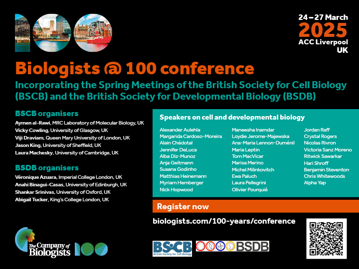 _BSDB_'s tweet image. Only a few days to submit abstracts for our amazing spring meeting in collaboration with
@biologists.bsky.social and BSCB! Submit by the 13th of December 100yearsconference.biologists.com
Don't forget to apply for your conference grants by the 10th of January bsdb.org/membership/#co…