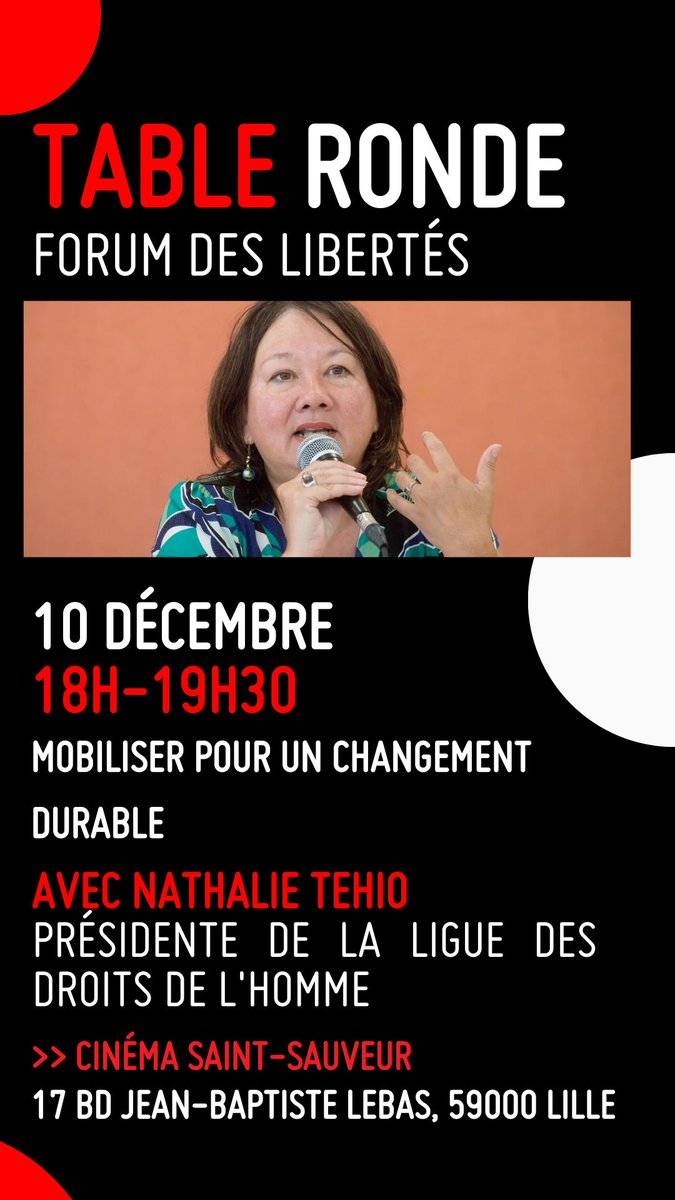 Je serai demain à Lille, dans le cadre du #forumdeslibertes organisé par <a href="/ldh_lille/">LDH Lille</a>, pour parler de mobilisation contre les discriminations. 
#LDH #ControlesAuFacies