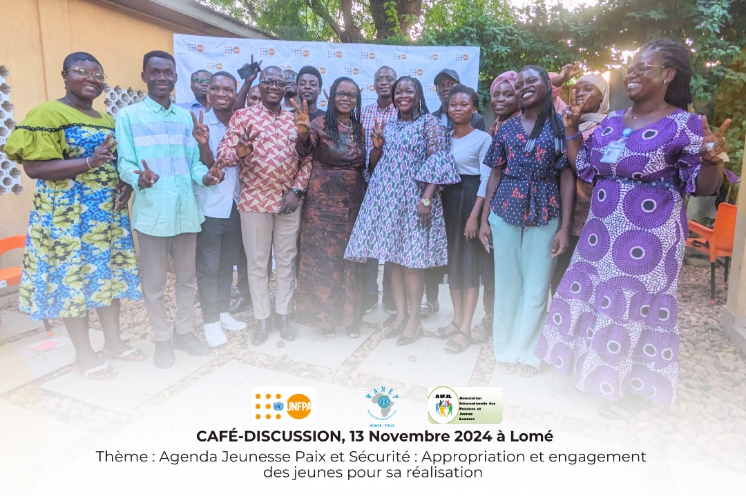 AifjlA's tweet photo. #UNSCR2250 is 9 #YPSAgenda 
#Tbt sur le café discussion de #Nov2024 autour de l'agenda #JeunessePaixetSécurité organisé par @UNFPA_TOGO avec #AIFJL et #WANEPTogo. Nous appelons de nos vœux l'élaboration d'un #PAN pour la mise en œuvre du #R2250CSNU  #AIFJL #WANEP #OSC #JPSAgenda https://t.co/KMyRRp9gMI