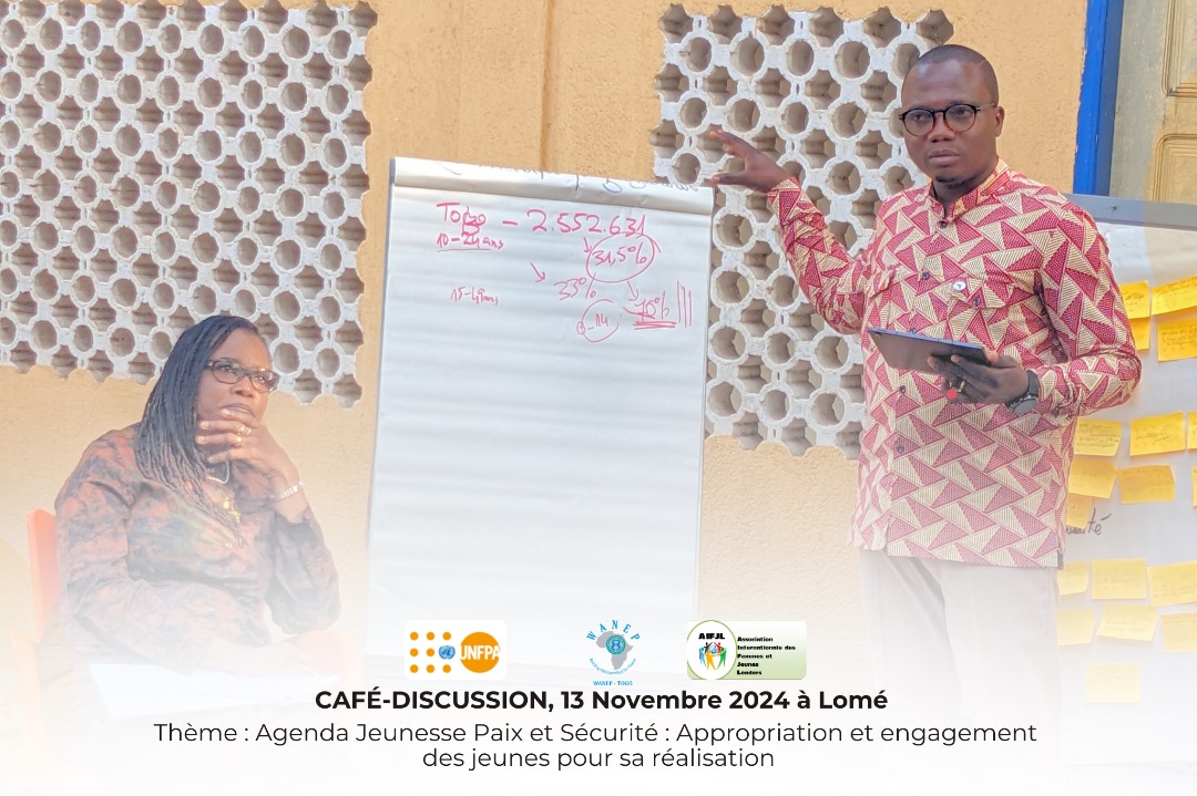 AifjlA's tweet photo. #UNSCR2250 is 9 #YPSAgenda 
#Tbt sur le café discussion de #Nov2024 autour de l'agenda #JeunessePaixetSécurité organisé par @UNFPA_TOGO avec #AIFJL et #WANEPTogo. Nous appelons de nos vœux l'élaboration d'un #PAN pour la mise en œuvre du #R2250CSNU  #AIFJL #WANEP #OSC #JPSAgenda https://t.co/KMyRRp9gMI