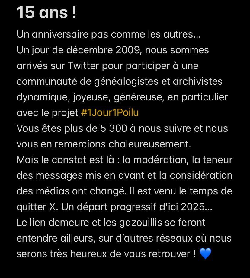 Une annonce en ce jour anniversaire… 👋 

Les gazouillis continuent sur :
💙 Bluesky : buff.ly/4g4ZwTY
💙 Facebook : buff.ly/3ZIYIyn
💙 LinkedIn : buff.ly/4gaMTqD

Merci ! 🐣