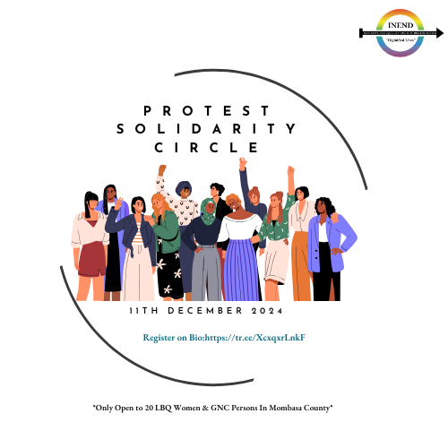 #EndFemicideKE
We will be holding a 2 -4 hour Feminist Solidarity Circle to offer post-protest after-care on 11th December, connecting LBQ Women and GNC persons in Mombasa County following #EndFemicideKE Protests

Registration Link:
tr.ee/XcxqxrLnkF