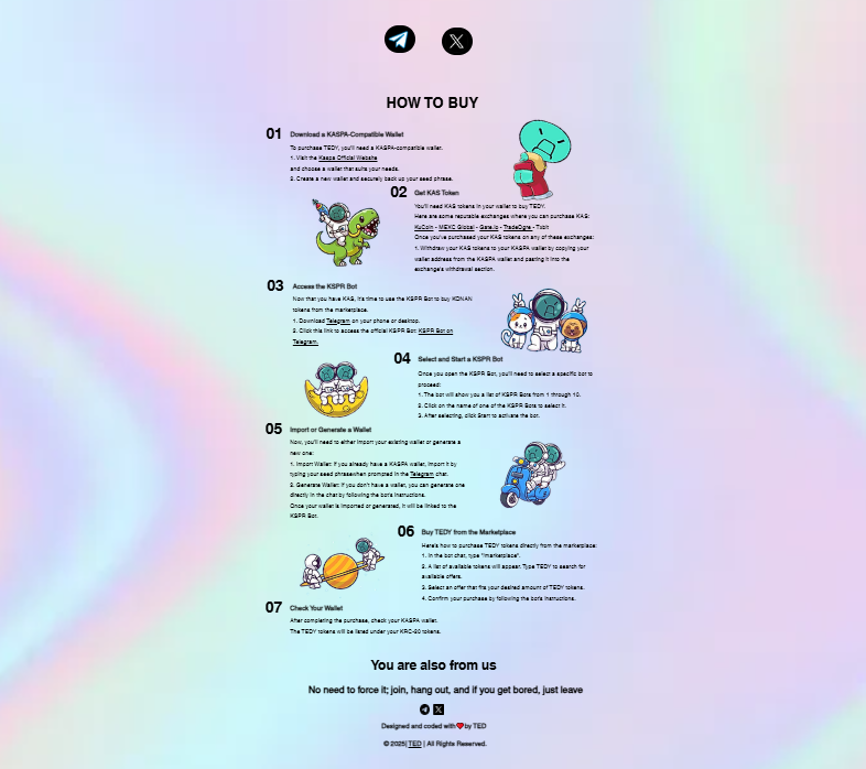 Tedykaspa's tweet image. 🌐 Big news! TED is about to launch his website! 📷📷#TEDCoin#KaspaChain #WebLaunch
@KaspaCurrency @KasperCoin @stickonkas @NachoWyborski