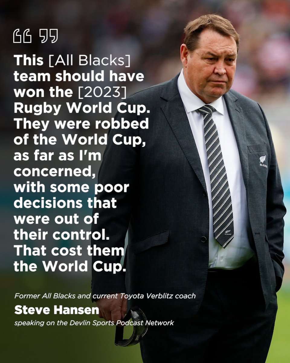 SARugbymag's tweet photo. 😳 Steve Hansen says the All Blacks were robbed in the 2023 Rugby World Cup Final. https://t.co/Ti9DAAlpSU