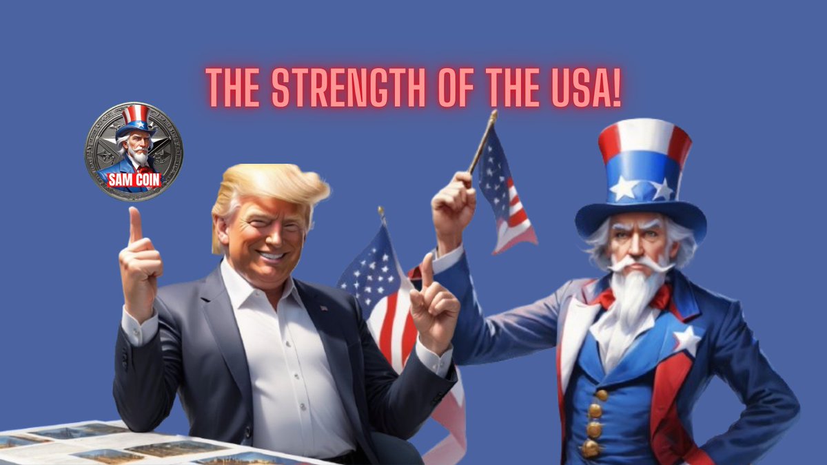 unclesamcripto's tweet photo. @realDonaldTrump A strong and now well represented nation! SAM COIN is the US force in DeFi                            #DonaldTrump #DeFi #cryptocurrency #memecoin100x #SamCoin https://t.co/Tnlk9HHgLp
