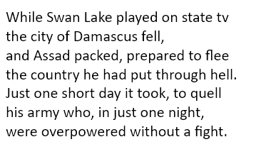 AnnaQuarendon's tweet photo. #Quangleverse #poetry #words #writing #Damascus #Assad #Syria https://t.co/I2ixkL9wnU