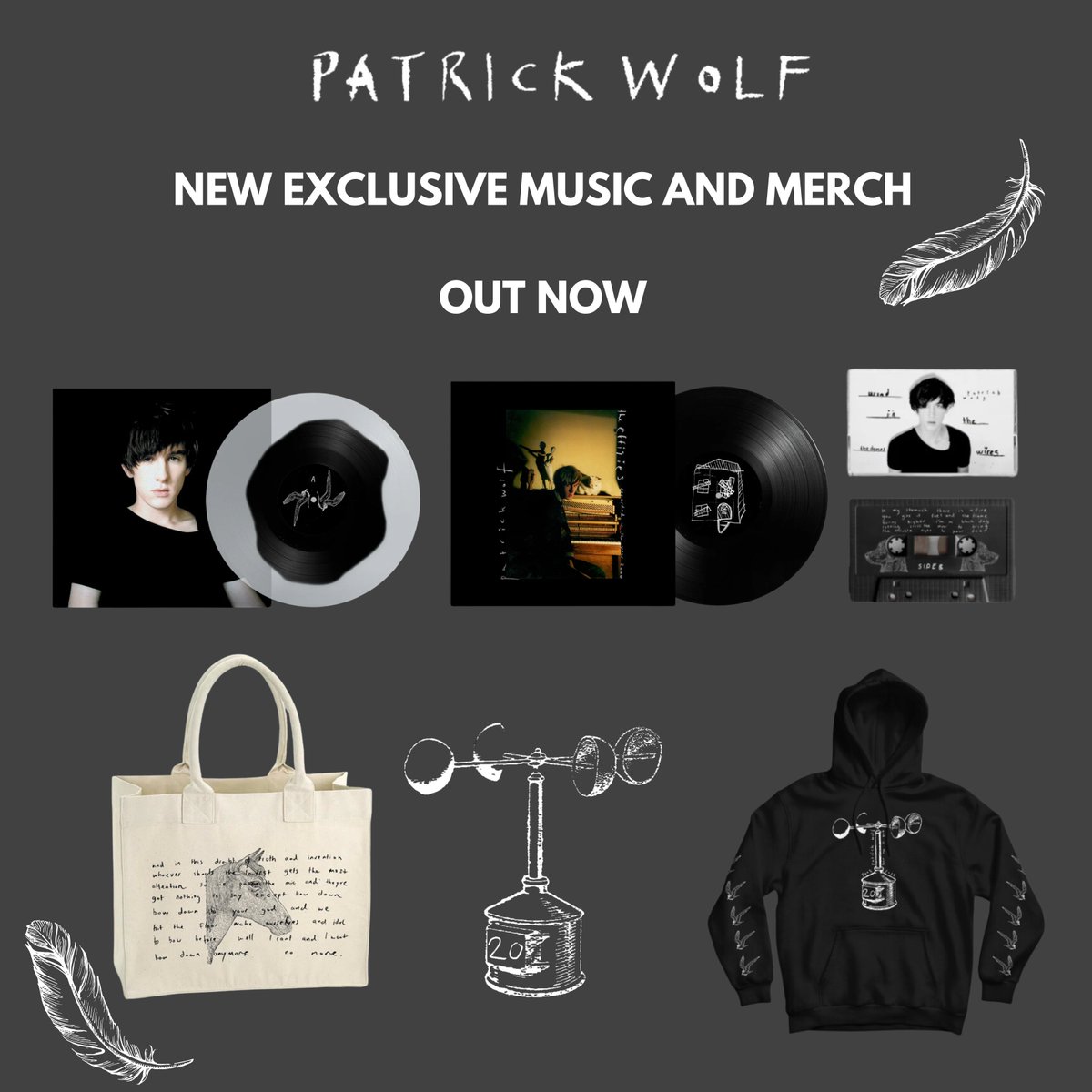 100__PERCENT's tweet image. Wind In The Wires 20 Year Anniversary Abbey Road Remaster and The Effigies 10” Vinyl by @_PATRICK_WOLF is out now.
Shop for limited signed copies and exclusive merchandise on the Patrick Wolf official store.
patrickwolf.com
