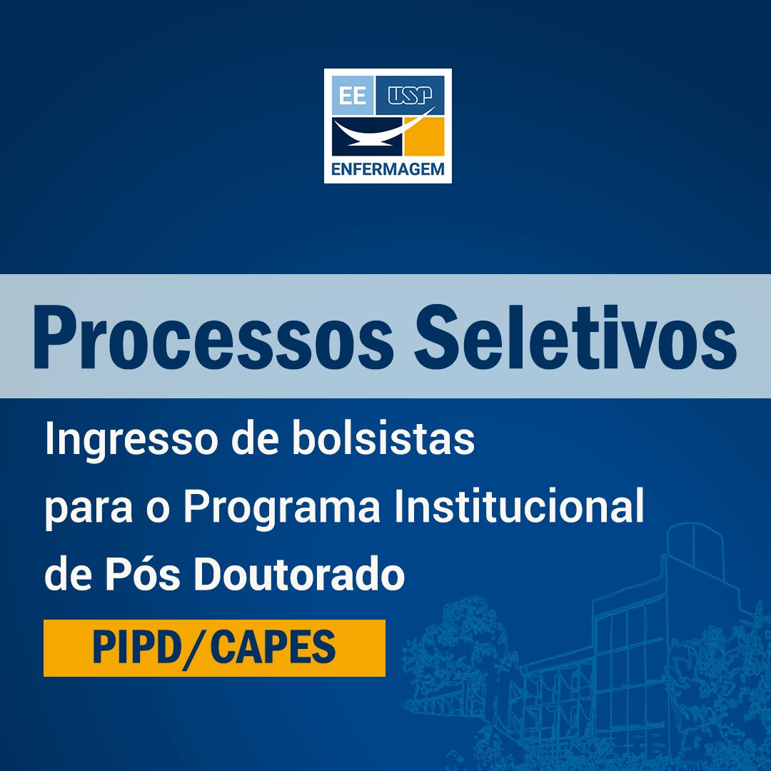 Abertura dos Processos Seletivos para ingresso de bolsistas para o Programa Institucional de Pós Doutorado (PIPD/CAPES)

ee.usp.br/abertura-dos-p…
