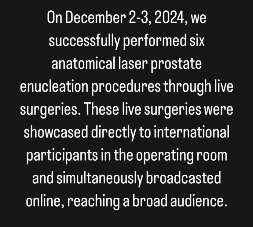 proflutfitunc's tweet photo. On December 2-3, 2024, 6 live #AEEP surgeries were successfully performed using the #OmegaSign technique with #laserdevice from different manufacturers (thulium, thulium fiber and holmium laser)
Event conducted, participation of 400 international colleagues https://t.co/3sxXgqRZHC