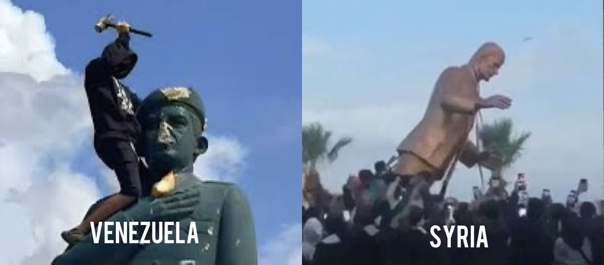 leopoldolopez's tweet photo. En Siria imagenes de las estatuas de Bashar al-Assad derribadas por su propio pueblo son poderosas: un símbolo de resistencia contra años de opresión, violencia y miedo. Esas estatuas representan el final de un régimen que, aunque se creyó intocable, finalmente cayó ante la fuerza de una nación harta de la tiranía. Cada golpe, cada cuerda que jaló para derribar esos monumentos, fue un acto de rebeldía y esperanza.

En Venezuela, sentimos el mismo rechazo, la misma rabia acumulada hacia Nicolás Maduro y su dictadura. Durante años, su régimen ha destruido nuestra economía, pisoteado nuestros derechos y reprimido con brutalidad cualquier intento de cambio. Pero el 28 de julio marcó un antes y un después para nosotros. La victoria de Edmundo González fue más que un triunfo electoral; fue la prueba de que los venezolanos no nos rendimos, que estamos decididos a recuperar nuestra libertad.

Así como el pueblo sirio empezó a derribar las imágenes de Assad, nosotros también derribaremos las de Maduro, no solo las físicas, sino las que representan la opresión y el miedo que ha impuesto. La caída de Assad nos recuerda que ningún dictador, por poderoso que parezca, es eterno.

El mensaje es claro: los dictadores caen. Maduro caerá. El 28 de julio fue el inicio de su fin, y la fuerza de un pueblo unido hará que Venezuela recupere su futuro, su libertad y su dignidad. La historia está de nuestro lado.