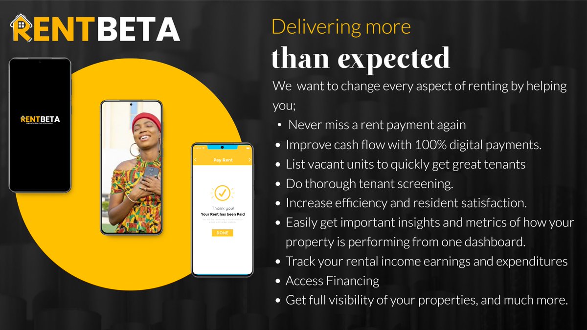 Are you a landlord struggling with late payments, vacant units, and endless stress? 🤔
With RentBeta, landlords regain peace of mind, a steady income, and happy tenants. Your property should be a source of happiness, not stress. 
Let's talk. Call +256703330943