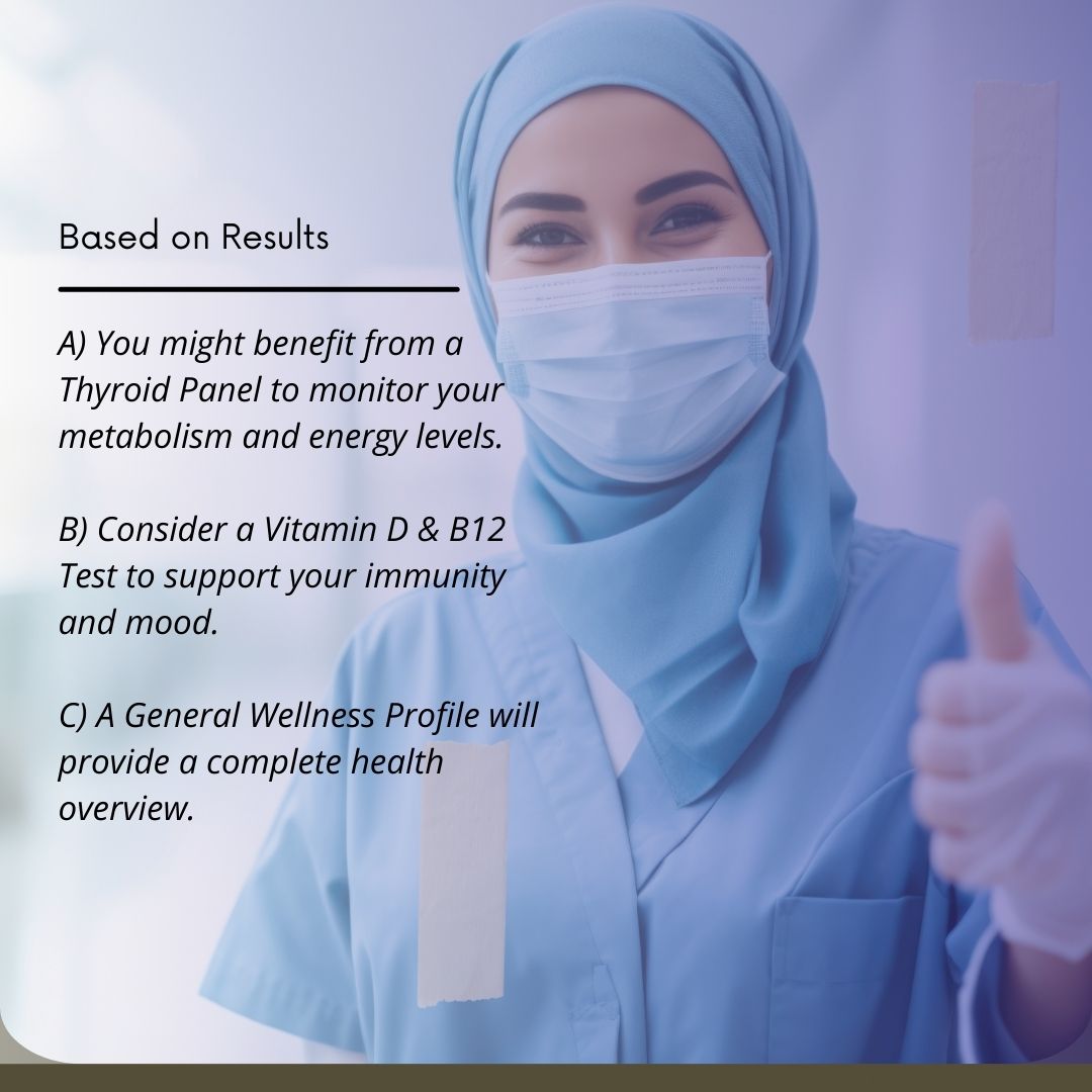 avmlabsbh's tweet photo. 💡 What Wellness Test Is Right for You? 💡

Not sure where to start with health check-ups? Take our quick interactive quiz and find the perfect wellness test to suit your needs.

🎯 Options Include:

✔️ Thyroid Panel
✔️ Vitamin D &amp; B12 Test
✔️ General Wellness Profile https://t.co/lNTjj4m0py