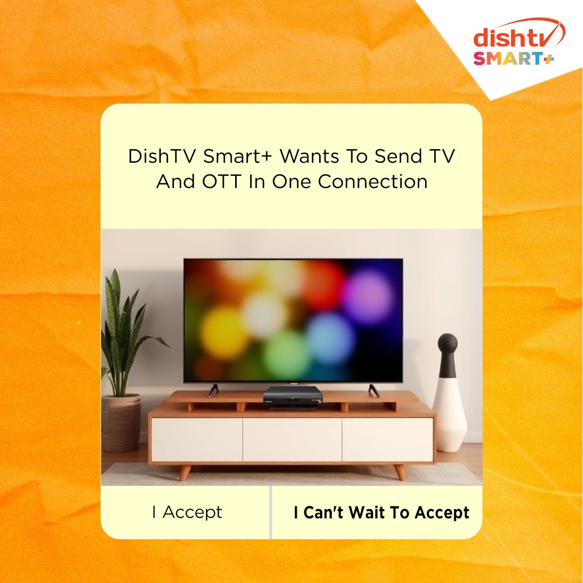 DishTV_India's tweet photo. 🚨 Notification Alert! 🚨
DishTV wants to send you TV and OTT in one connection! 📺🎬
All your favorite shows, movies, and streaming content.
Ready for a seamless entertainment experience?
#DishTV #DishTVSmart+ #TV #OTT #2GoodTobeTrue #NotificationAlert https://t.co/RxggURlqwm